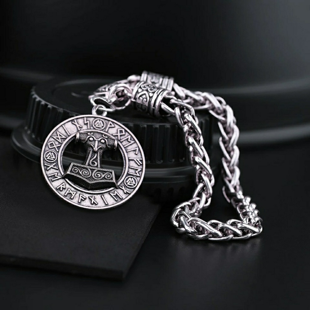 Viking Cord Odin's Ravens Thor's Hammer Bracelet